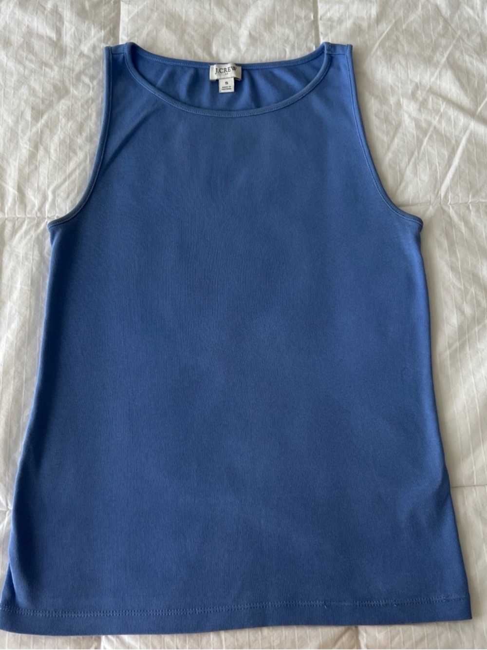 J. Crew COTTON Periwinkle Crewneck Sleeveless Tank